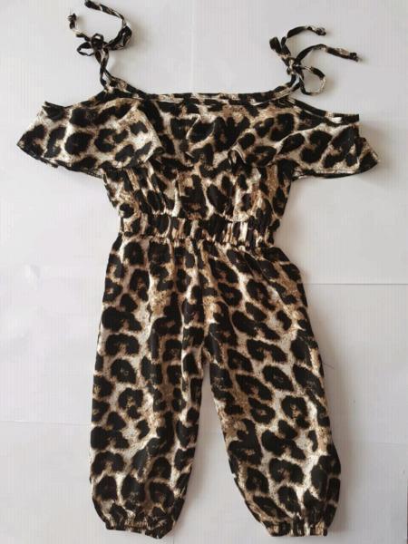 Girls leopard print jumpsuits