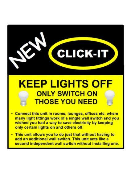 KEEP LIGHTS OFF - ONLY SWITCH ON THOSE YOU WANT