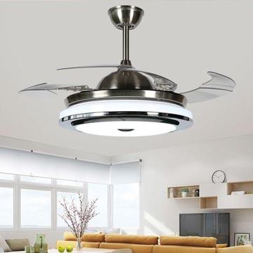 2018 New High Quality Modern Invisible Fan lights Acrylic Leaf Led Ceiling Fans 110v 220av Wireless
