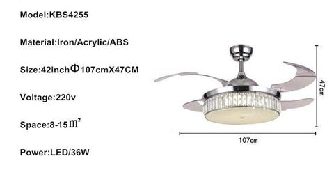 TRAZOS Modern Led Crystal Ceiling Fans With Lights Bedroom Fan Lamp Decoration Folding Ceiling Fan R