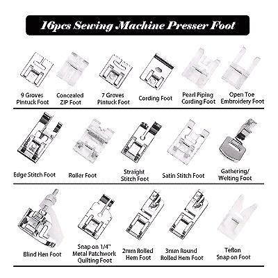 16pc Sewing Machine Presser Foot Sets