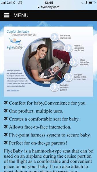 Flybaby(tm) airplane baby carrier