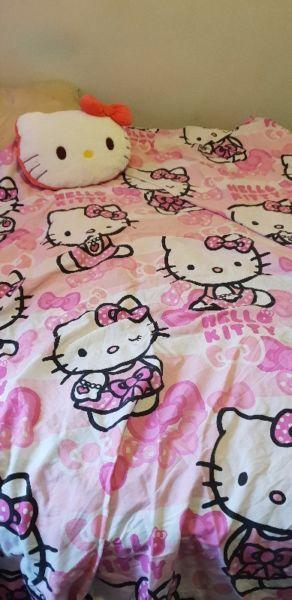 Doc mcstuffins and hello kitty single duvet covers with both scatter cushions