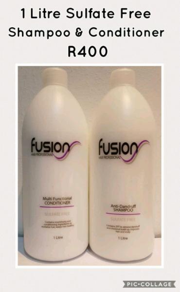 1Litre Sulfate Free Shampoo and Conditioner from Fusion Hair Professional