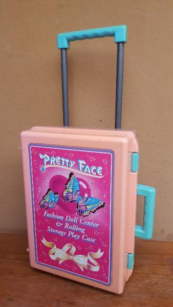 Lovely plastic Pretty Face Barbie suitcase
