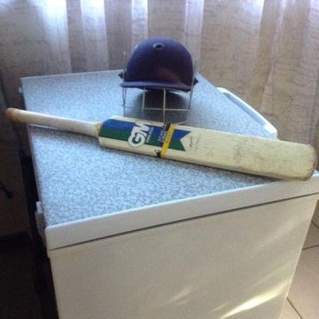 Cricket Helmet and Bat For Sale