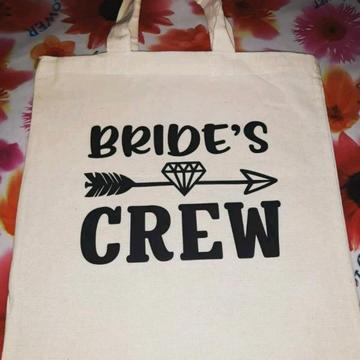 Bride's Crew Tote bags