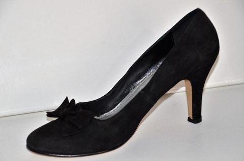 SALE! Black Suede Court Shoes (Size 8)