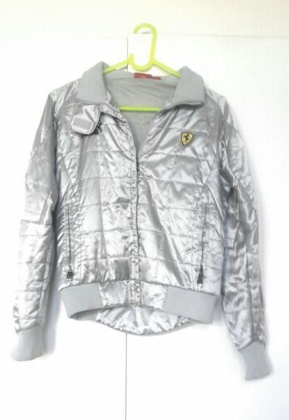 Funky Cool Unisex Puma & Ferrari Racing Reflective Jacket - Silver