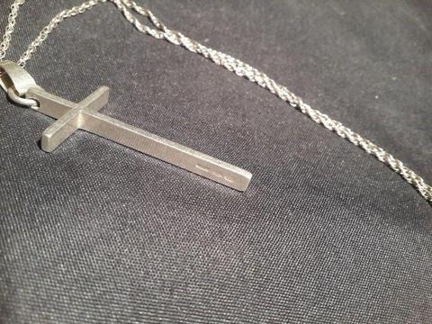 Hallmarked Silver Cross Pendant on Silver Chain