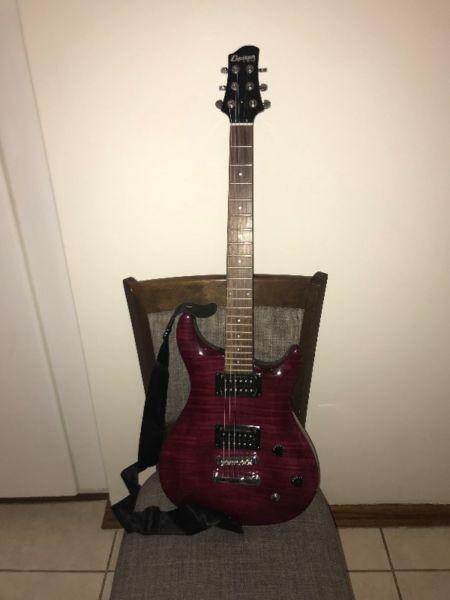 Electric guitar (Cruiser by Crafter) and accessories
