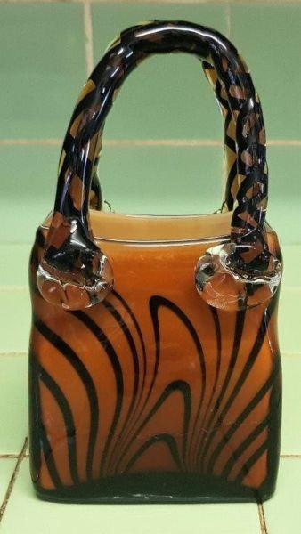 Murano Glass Handbag Trinket Dish