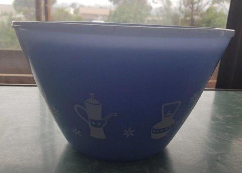 Vintage Blue Glass Mixing Bowls