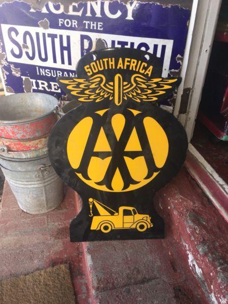 AA Enamel Sign - Double Sided