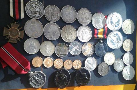 silver coins and medals wanted
