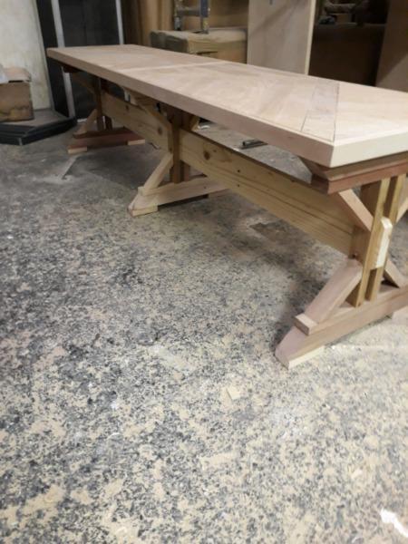 New Solid beech wood top benches 1425x450mm.R2450.00