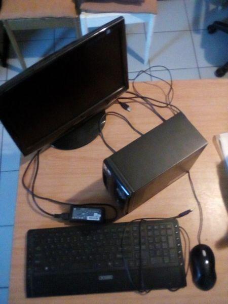 PC tower, screen, keyboard & mouse