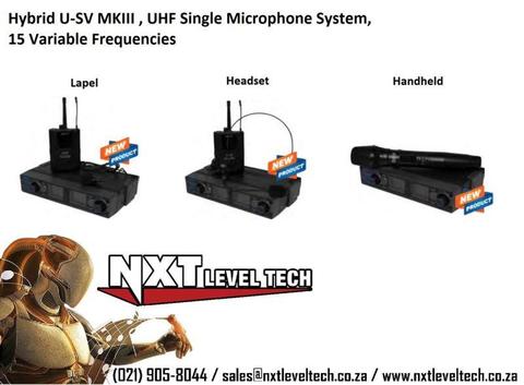 BRAND NEW Hybrid U-SV MKIII, UHF Single Microphone System, 15 Variable Frequencies