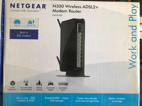 Netgear Wireless ADSL2+ Modem & Wifi Range Extender