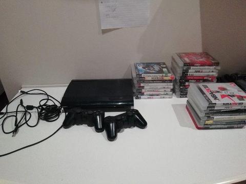 PS3 console, controller and 27 games, not sold separatelly