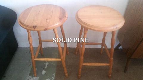 ✔ VINTAGE Solid Pine Ocassional Tables (×2)