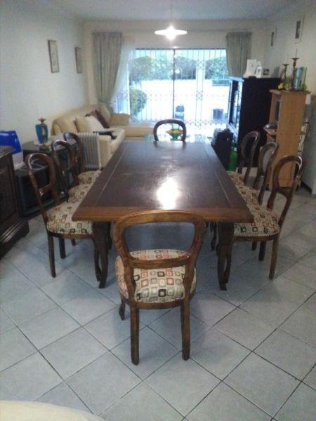 Relocating sale Weatherleys Mahogany server, 8 seater chairs and table