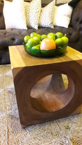 Solid block side table