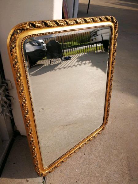 R1,800 - Glamorous Beveled Mirror in a Gorgeous Gilt Frame. 63cm x 79cm