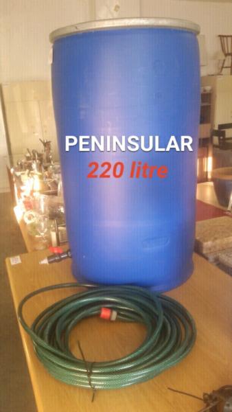 ✔ PENINSULAR 220 litre plastic water drum