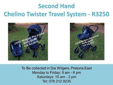 Second Hand Chelino Twister Travel System (Brand New Covers)