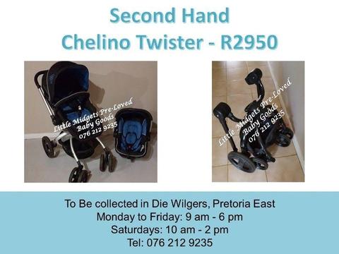 Second Hand Chelino Twister Travel System (Black and Blue)