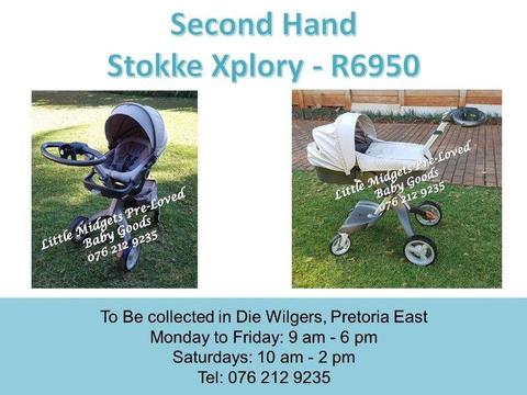 Second Hand Stokke Xplory Pram and Carry Cot