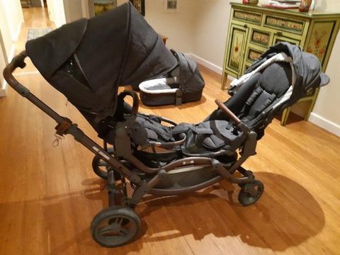 ABC Zoom Twin Stroller with extras - very good condition