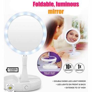 Foldable, luminous mirror - we offer delivery to anywhere in South Africa