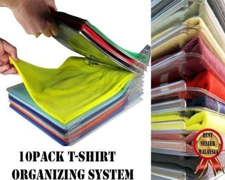 70% OFF! BRAND NEW! 10 PACK T-Shirts Divider Shelf Organizer System Closet Drawer