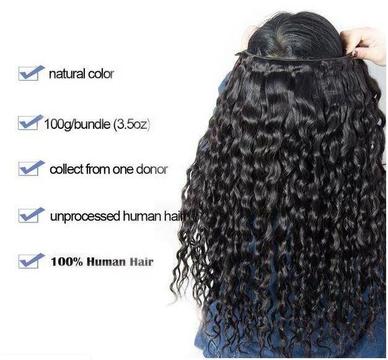 Unprocessed Brazilian Human Hair Extensions 100 Gram Hair Weft (#4 Dark Brown Straight)