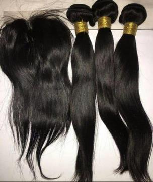 24 inch for R2800 Grade 10 A Peruvian bundles + closure