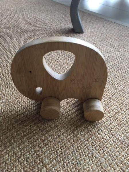 BRAND NEW Simply Child Wooden Toy - Elephant Push Toy