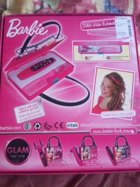 Barbie color hair extenion bag and accessories