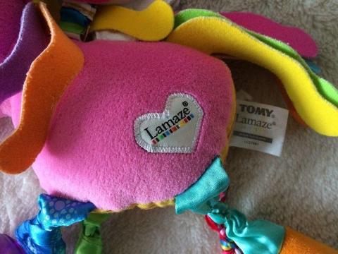 Lamaze pink unicorn cot toy