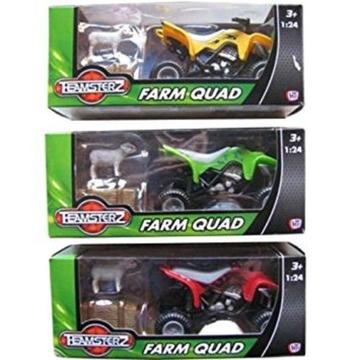 NEW TEAMSTERS TEAMSTERZ FARM QUAD WITH SHEEP BALE OF HAY KIDS RACER TOYS SCALE 1:24