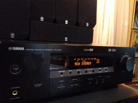 YAMAHA Amplifier Receiver HTR-5930 and 5 Surround Speakers
