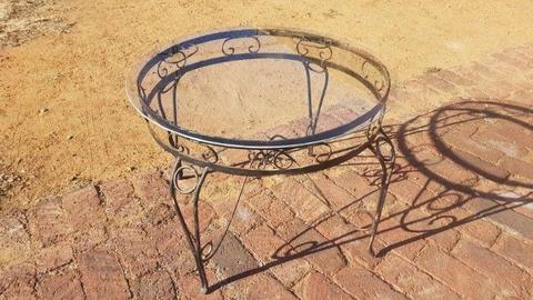 Metal Rustic Table - with glass top J 4538