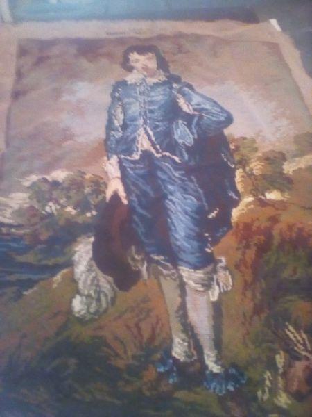 Antique tapestry hand made The Blue Boy