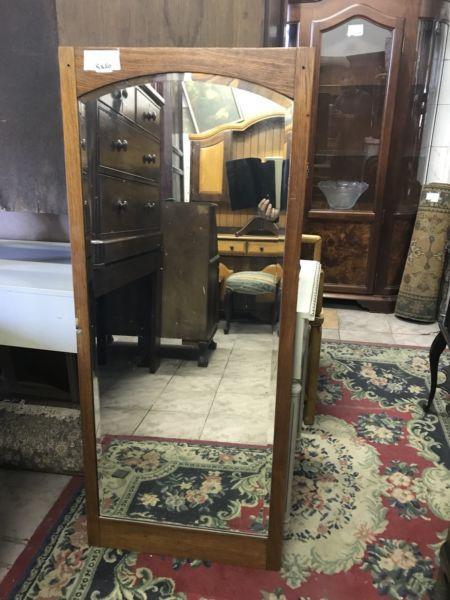 Old oak beveled mirror