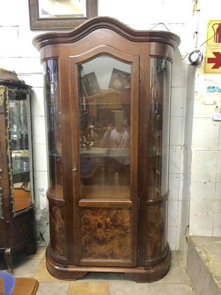 Stunning Italian walnut display cabinet