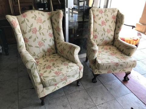 Vintage wingback chairs for the pair