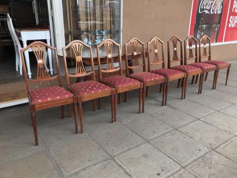 X 8 regency style mahogany dinning room chairs