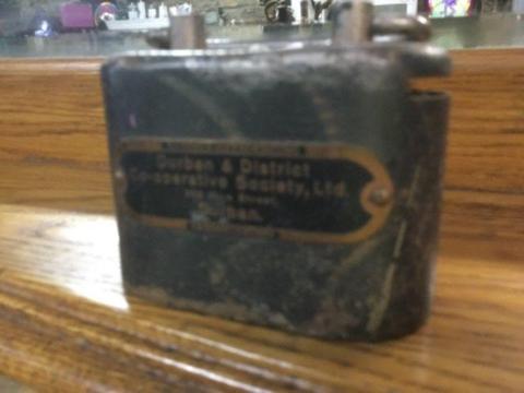 Antique money box, given out by the banks back in the day!
