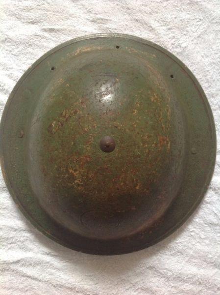 South African World War Two Helmet featuring skull and crossbones